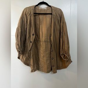 We The Free Green/Brown Button Up